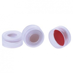 Tappo per vials SNAP-TOP con setto Ø 11 mm di PTFE rosso/pre-slit silicone bianco sp.mm 1 cf 100 pz